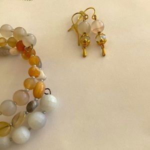 Agate bracelet& earring set